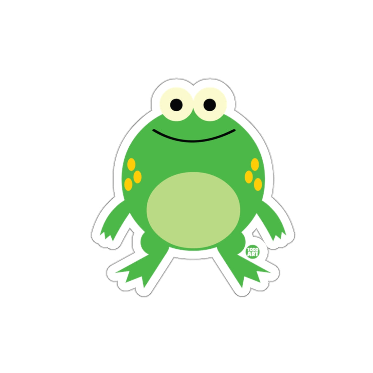Cute Green Frog with Yellow Spots Sticker