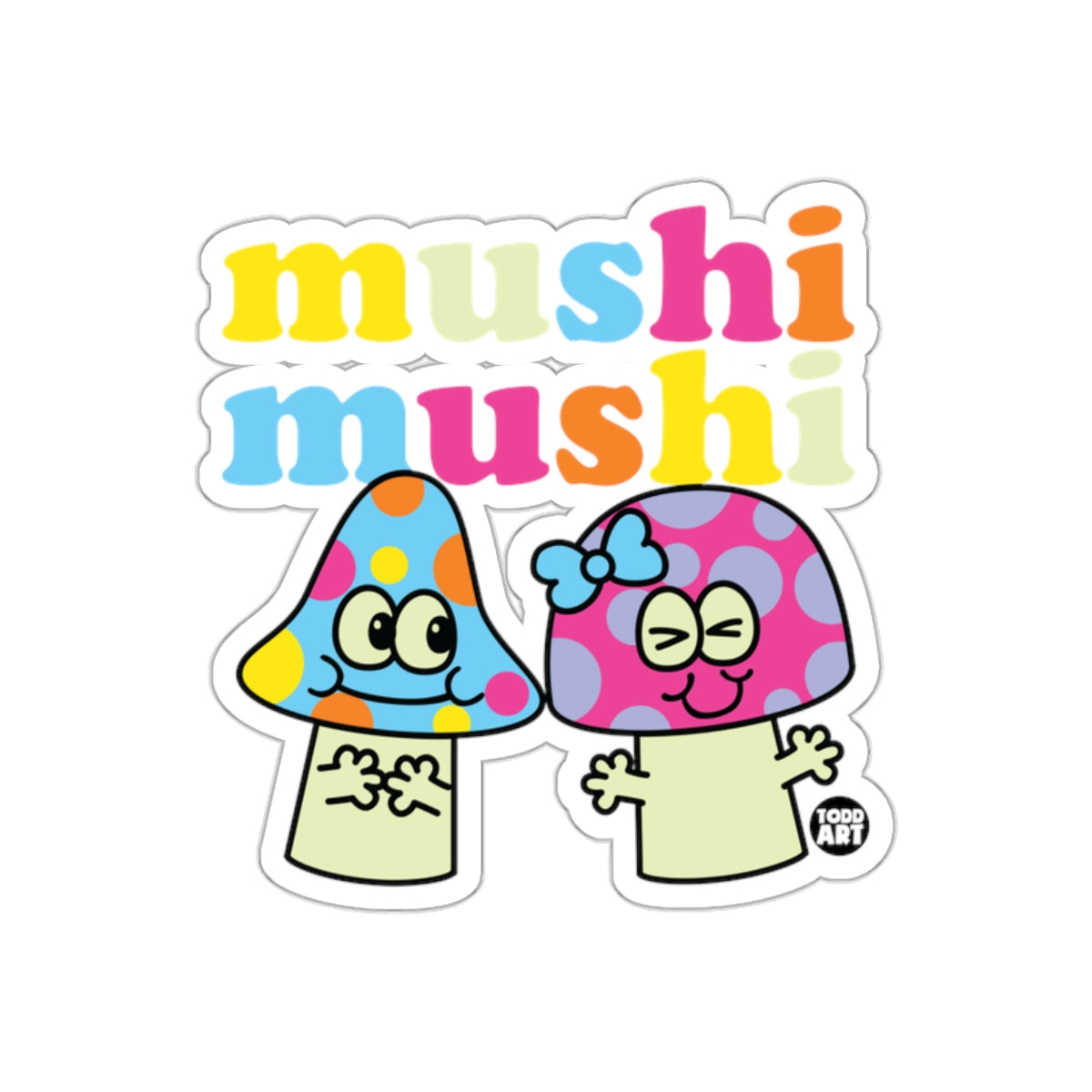 Colorful Mushi Mushi Cartoon Sticker for Fun Decor