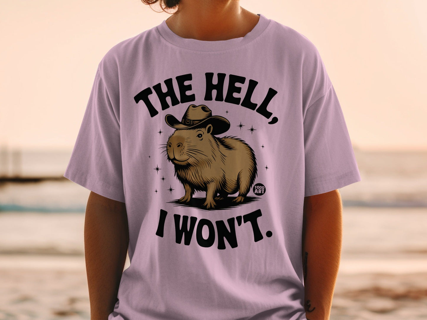 The Hell I Won't Cute Capybara Cowboy T-Shirt
