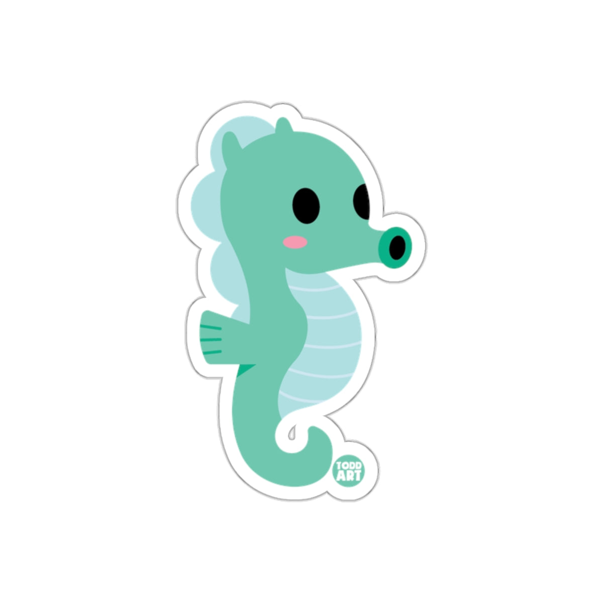 Cute Cartoon Seahorse Sticker Fun Animal Design Sticker