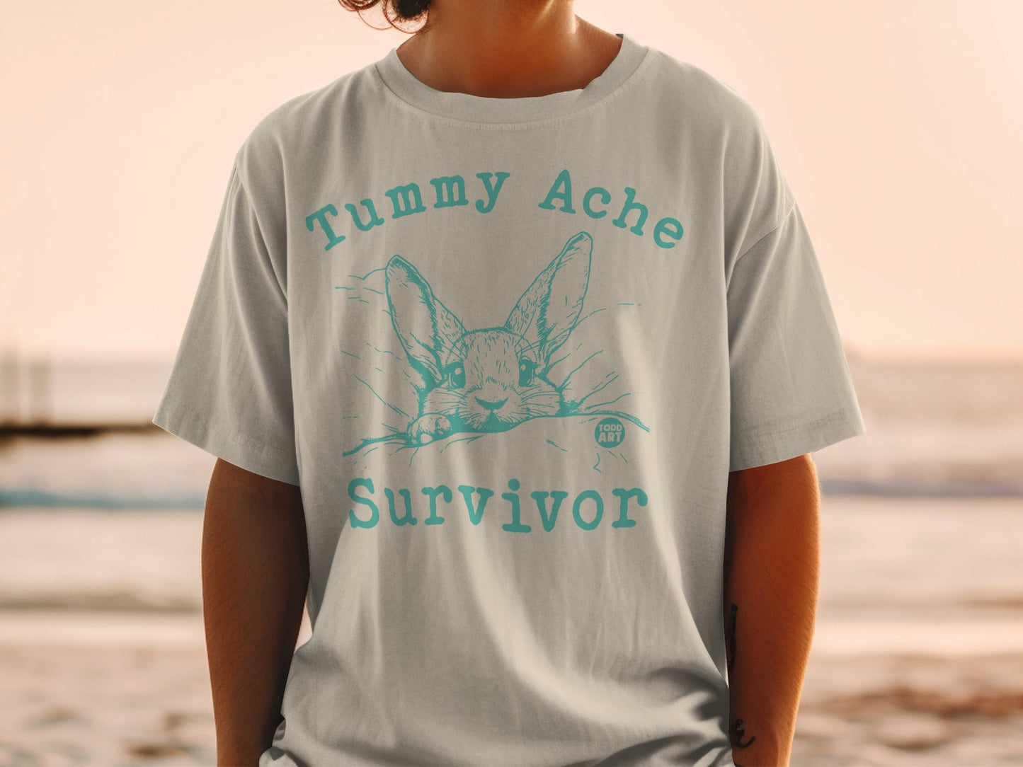 Tummy Ache Survivor Graphic T-Shirt Fun Casual Wear