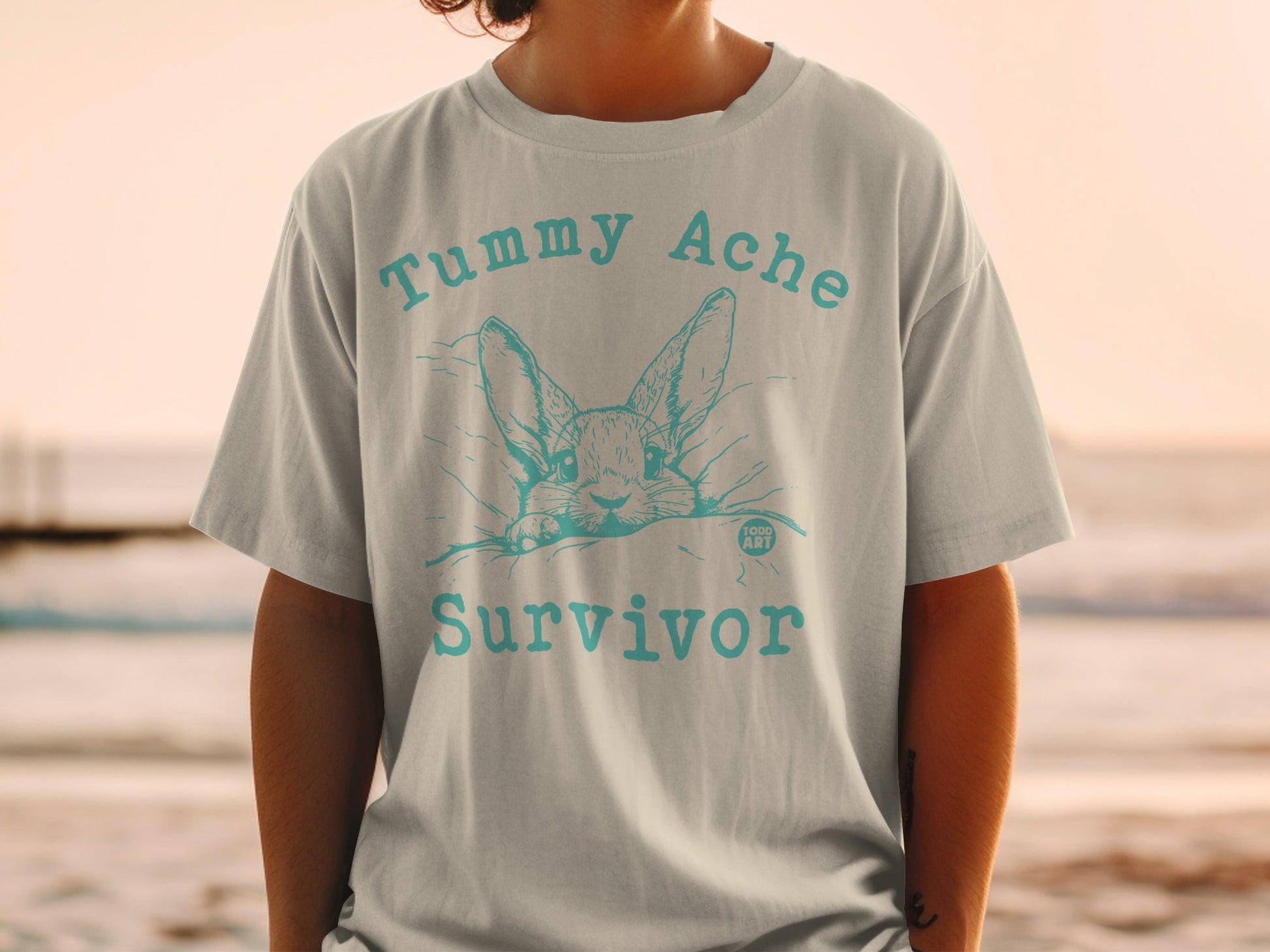 Tummy Ache Survivor Graphic T-Shirt Fun Casual Wear