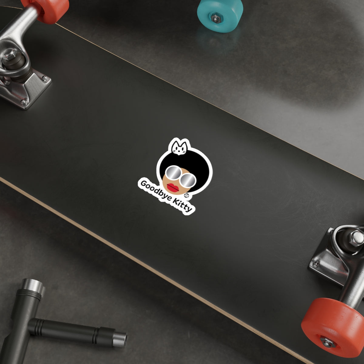 Goodbye Kitty Sticker for Skateboard Customization