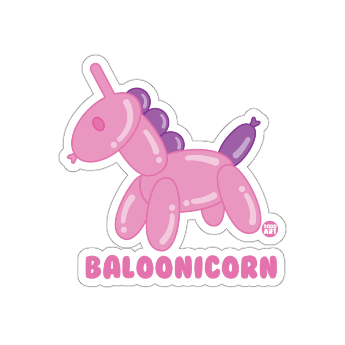 Pink Baloonicorn Cute Unicorn Balloon Animal Sticker