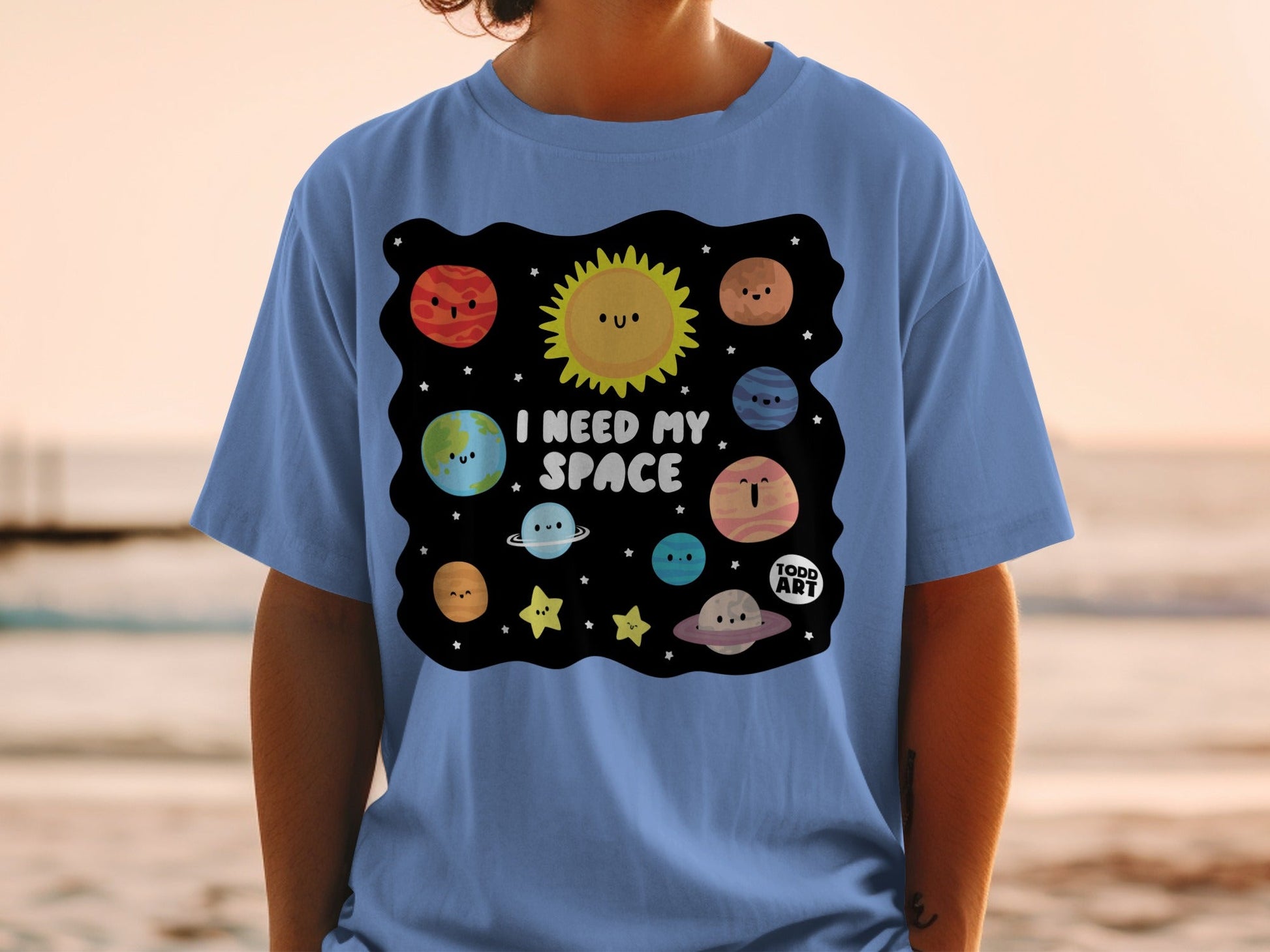 I Need My Space Fun Planets Graphic Toddler T-Shirt