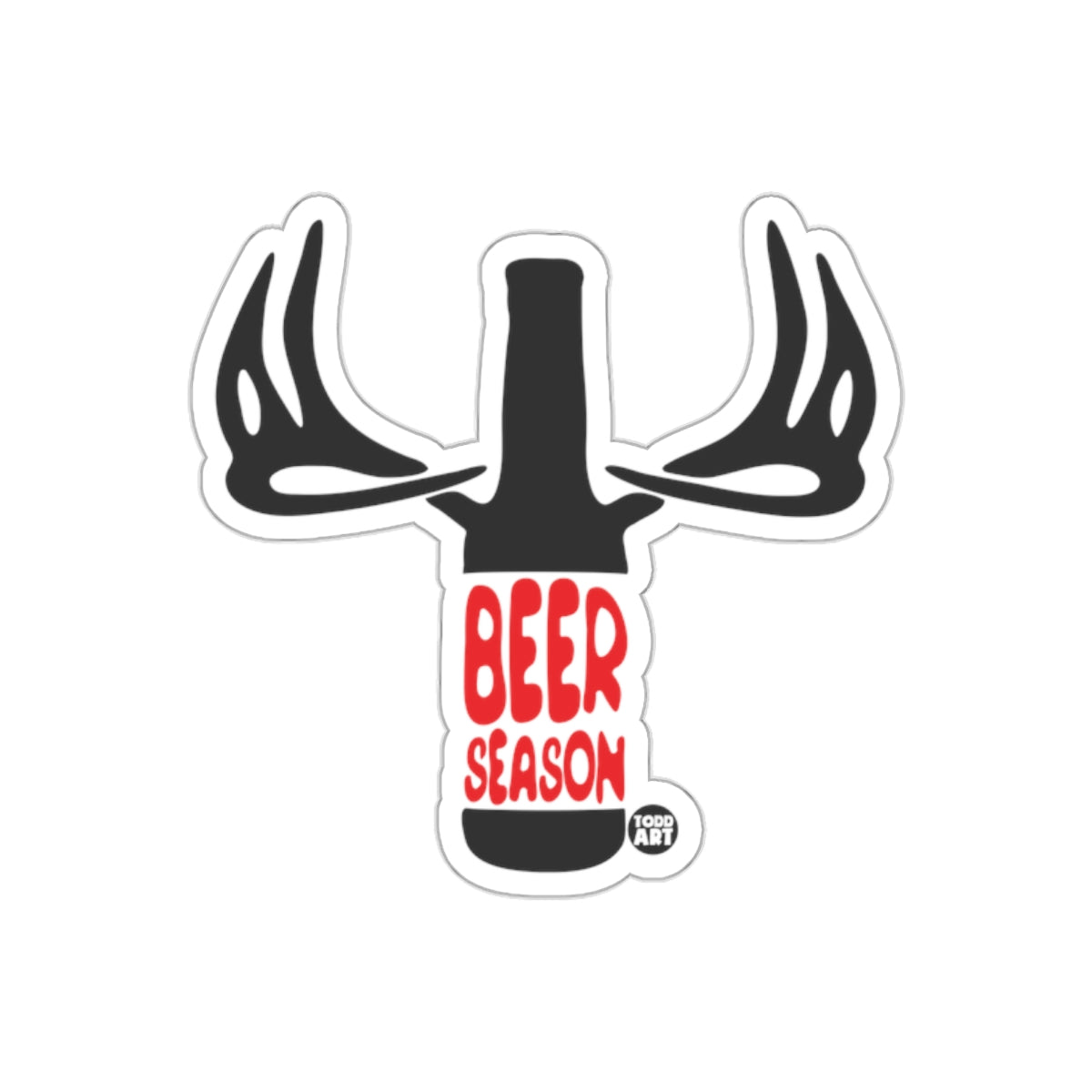 Beer Season Sticker with Antlers