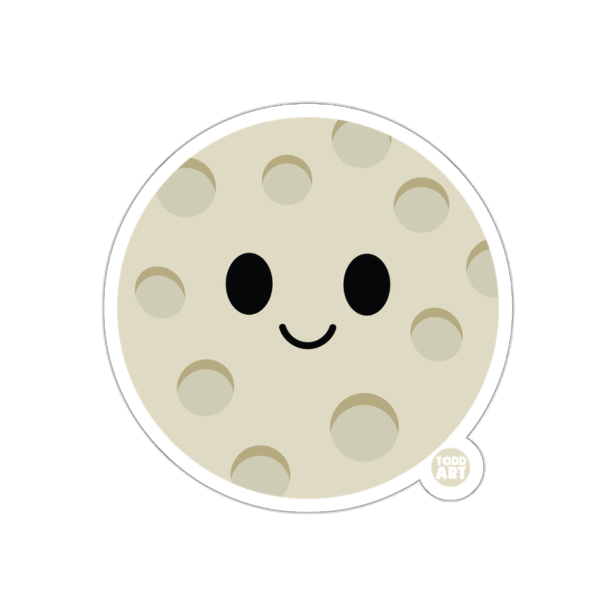 Cute Smiling Moon Sticker with Todd Art Design