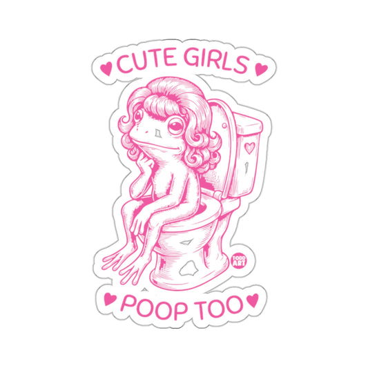 Cute Girls Poop Too Funny Frog Toilet Humor 