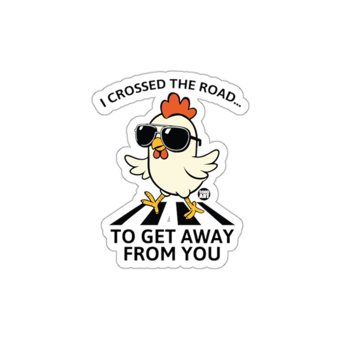 Funny Chicken Crossing Road Joke Sticker