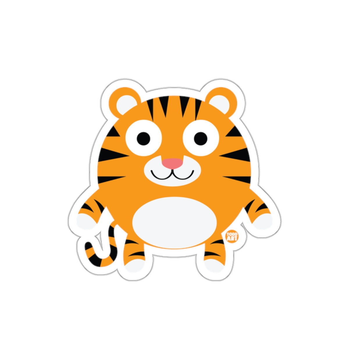 Cute Cartoon Tiger with Happy Face Sticker Product