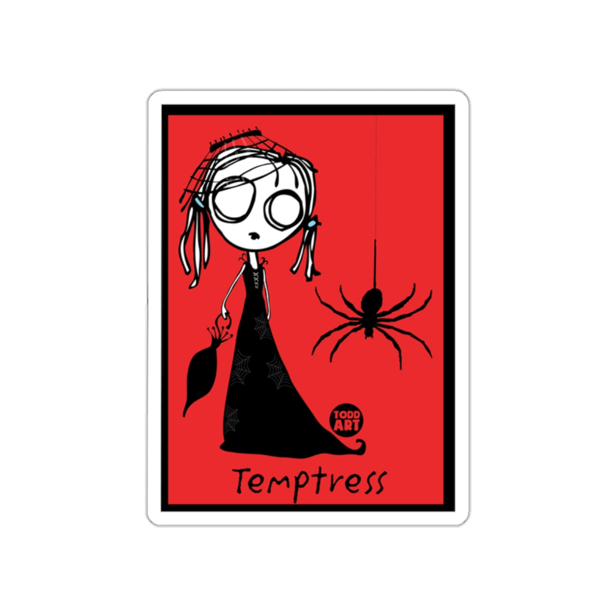 Todd Art Temptress Gothic Cartoon Character Sticker