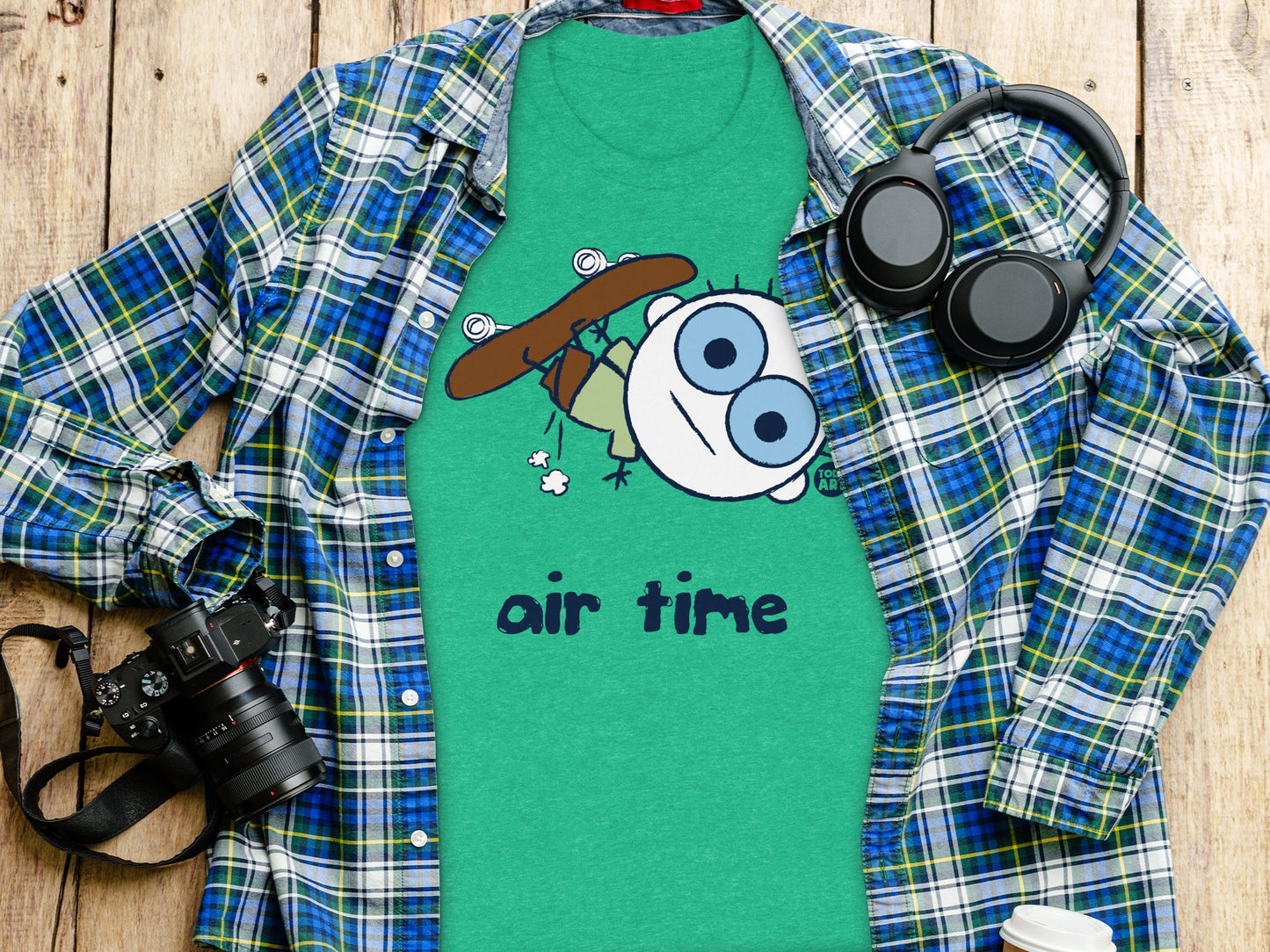 Air Time Skateboarding Cartoon Graphic T-Shirt