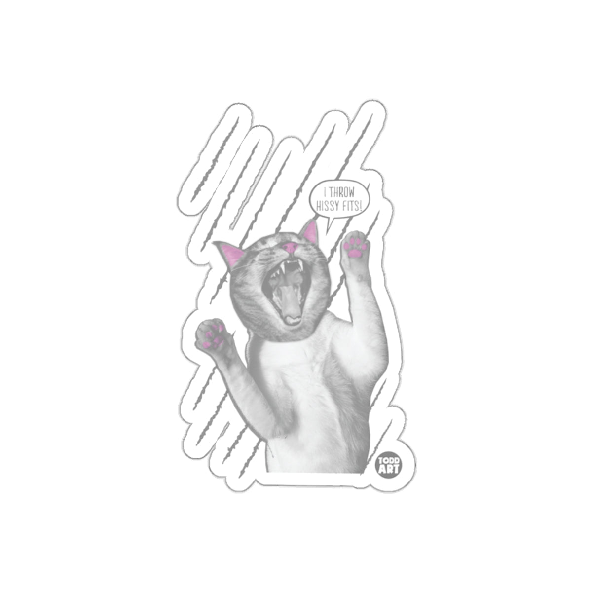 I Throw Hissy Fits Cat Sticker funny art product