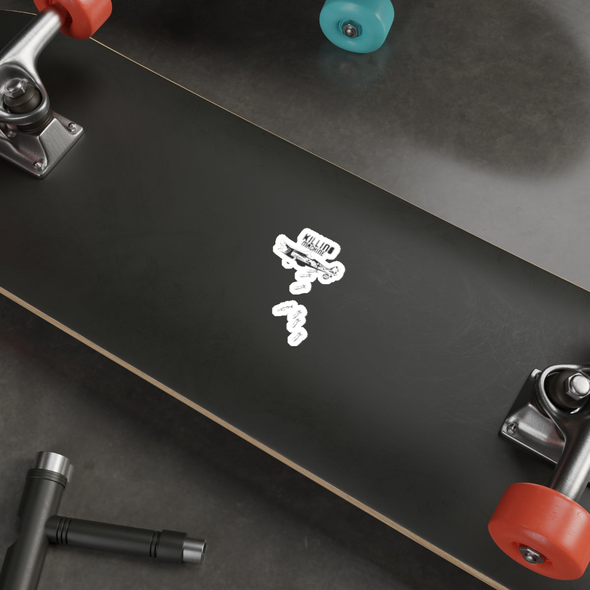 High-Performance Skateboard with Graphic Sticker Design