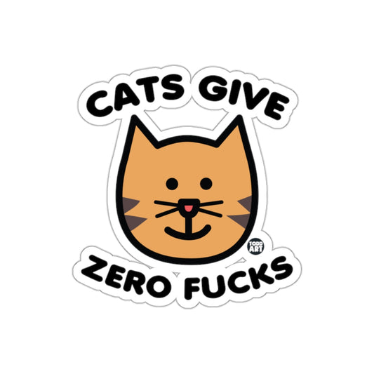 Cats Give Zero Fucks Funny Cat Expression Novelty sticker