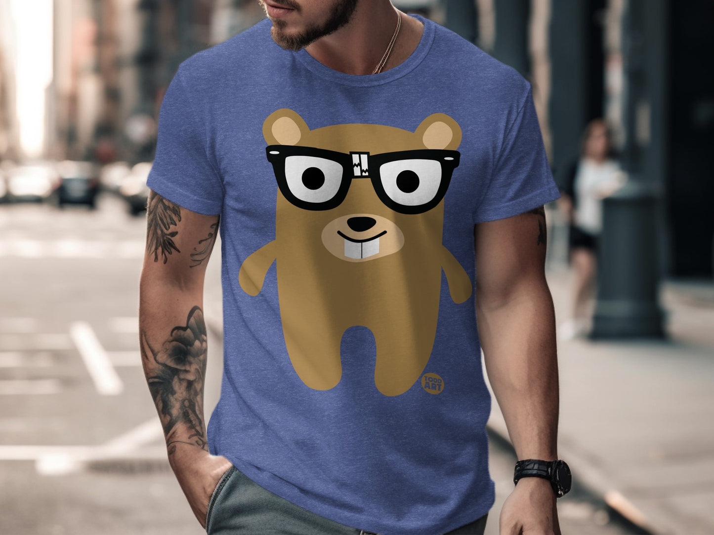 Cool Bear with Glasses Graphic Tee Shirt