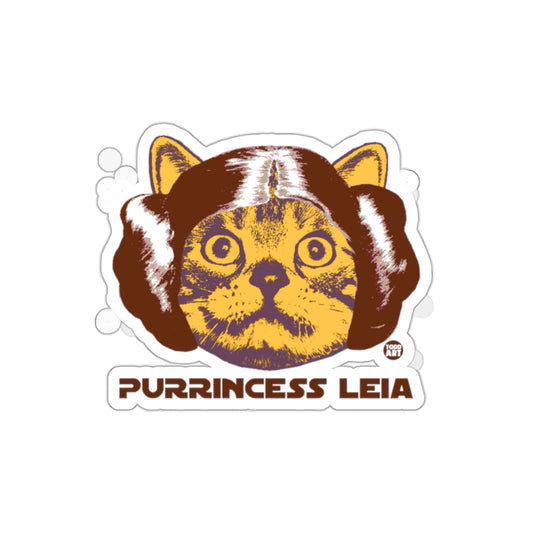 Purrincess Leia Cat Artwork Funny Sticker for Pet Lovers