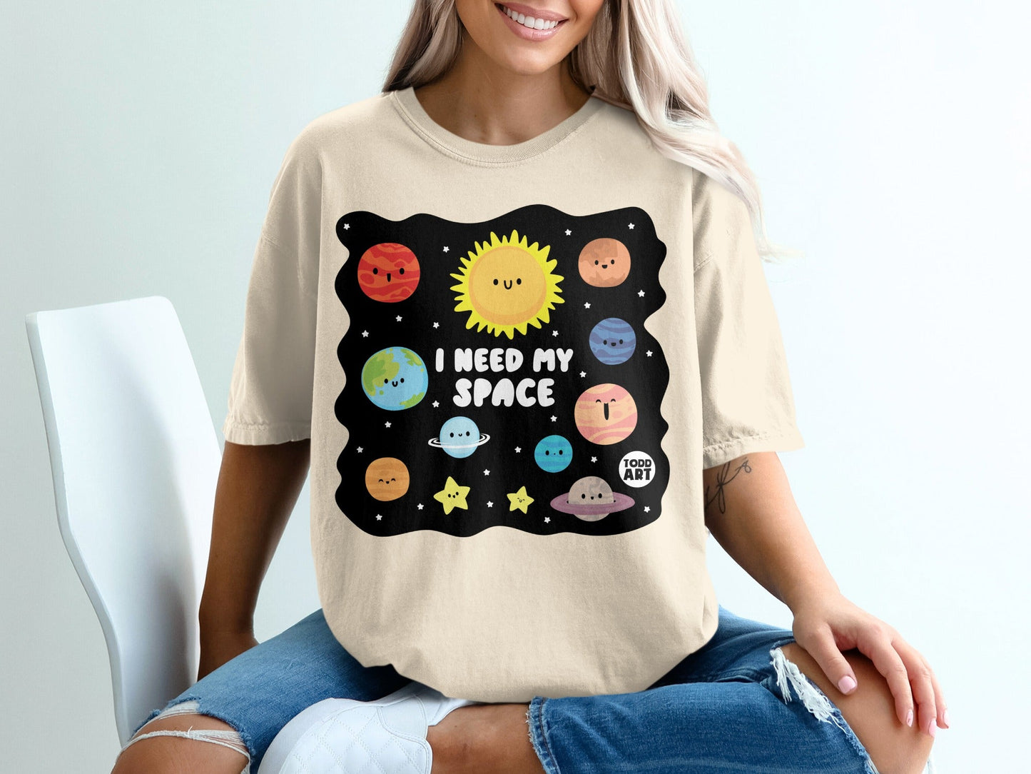 I Need My Space Solar System Todd Art T-shirt