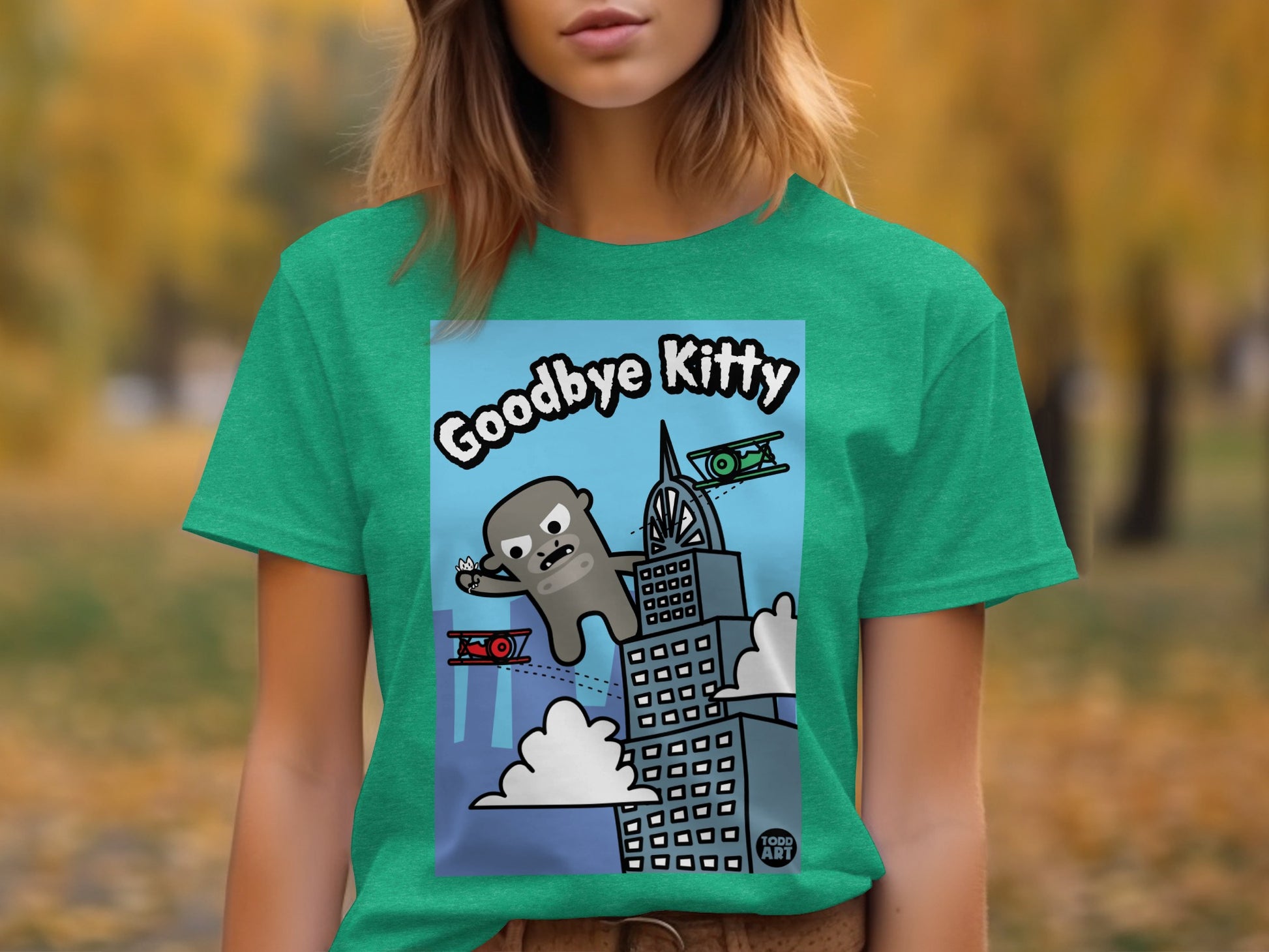 Funny Goodbye Kitty Parody T-Shirt Novelty Design
