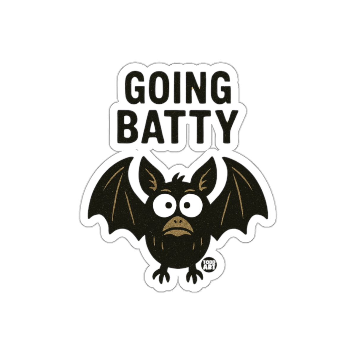 Going Batty Sticker with Cute Cartoon Design