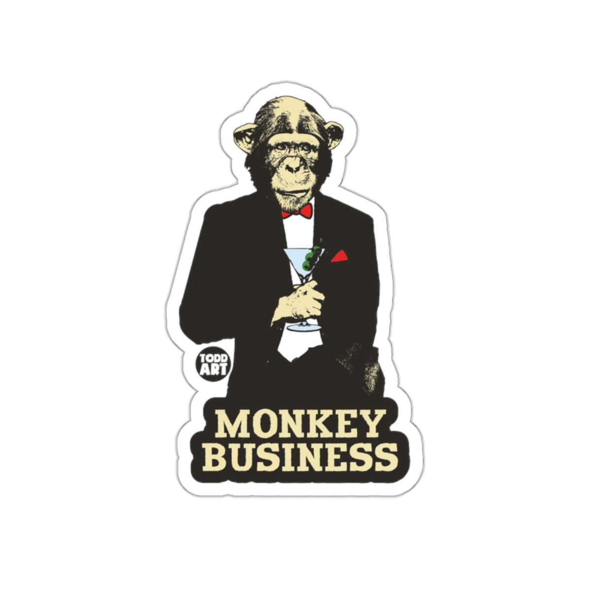 Monkey Business Suit Graphic Novelty Sticker
