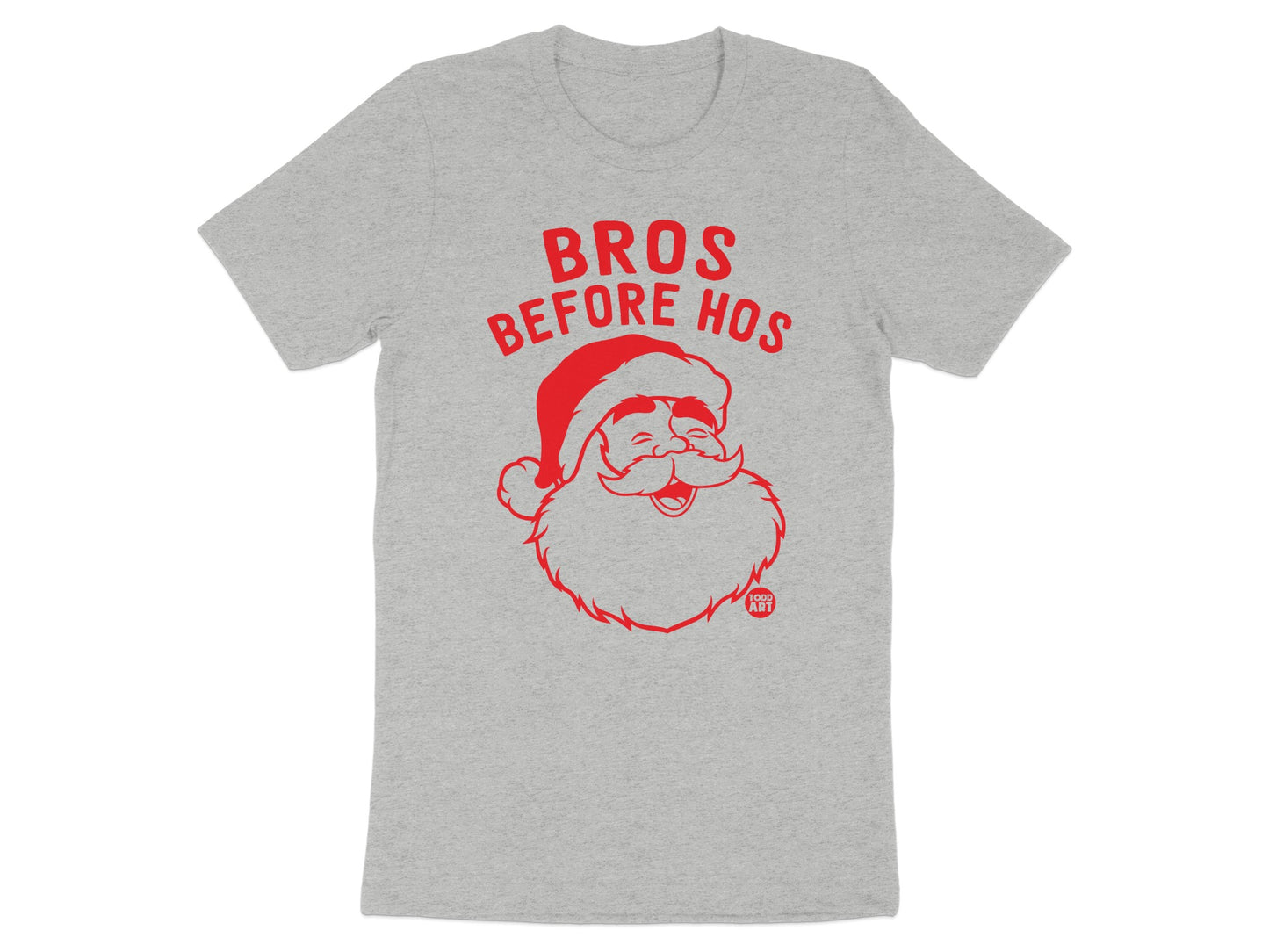 Bros Before Hos Santa Claus Funny Holiday Shirt