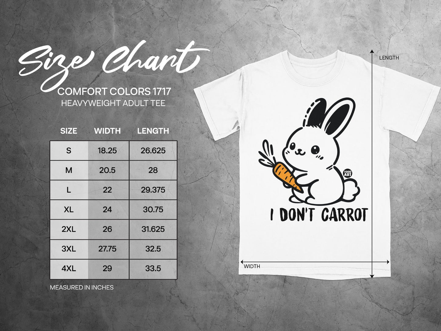 I Don't Carrot Cute Bunny Graphic T-Shirt for Adults