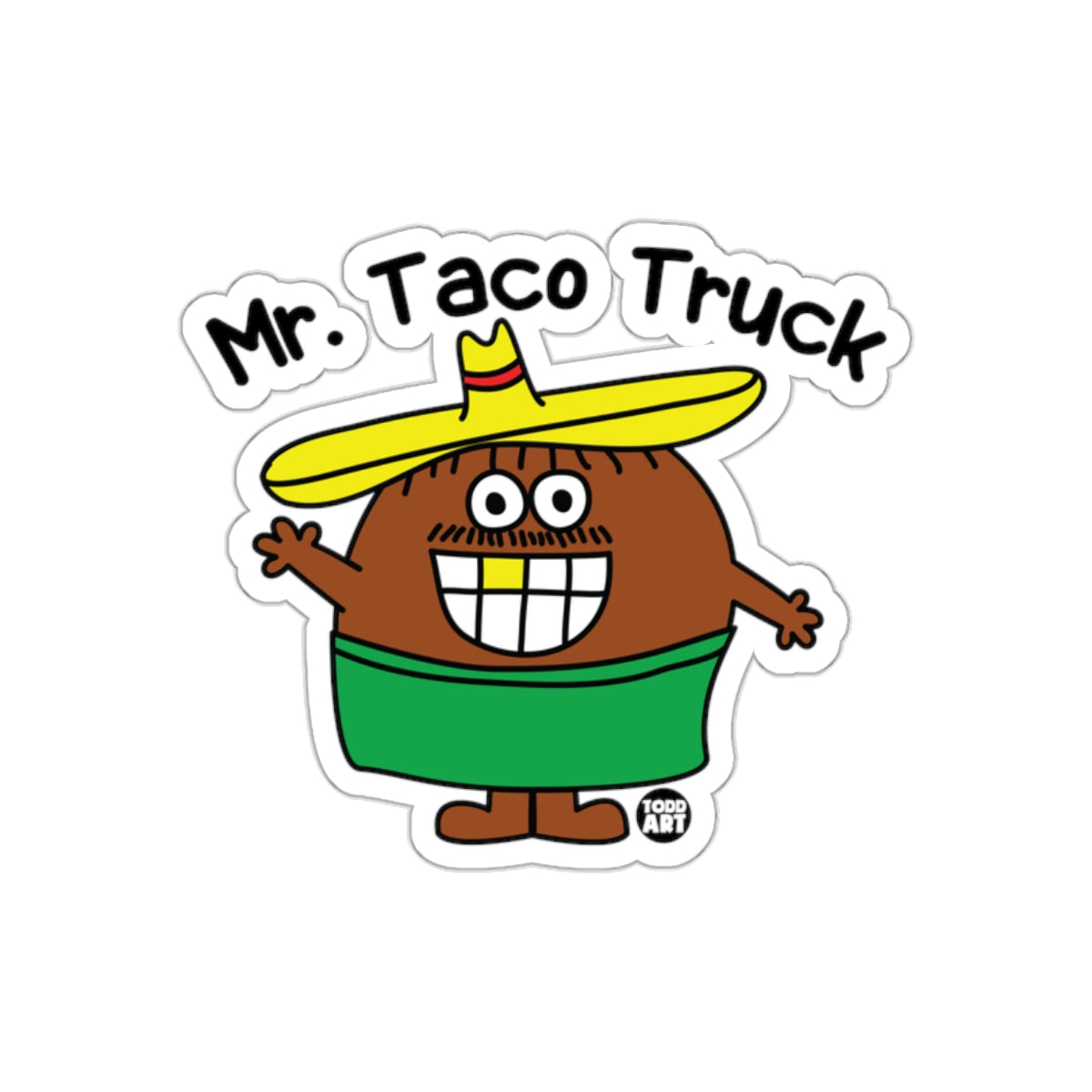 Mr. Taco Truck Sticker Fun and Quirky Design