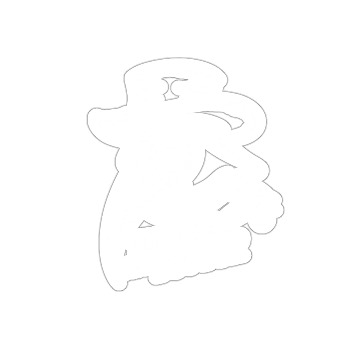 Cool Hat Cowboy Character Outline Sticker Decal