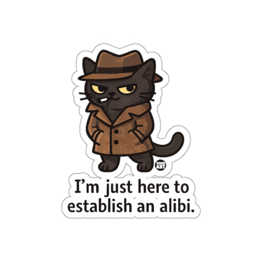 Black Cat Detective with an Alibi Cartoon Character Stickers