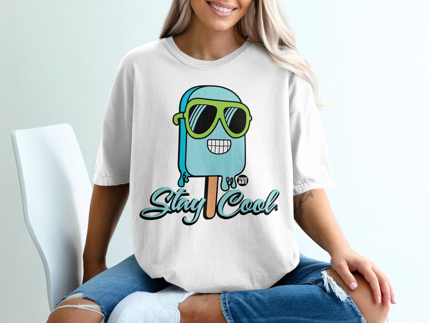 Stay Cool Popsicle with Sunglasses Graphic Shirt
