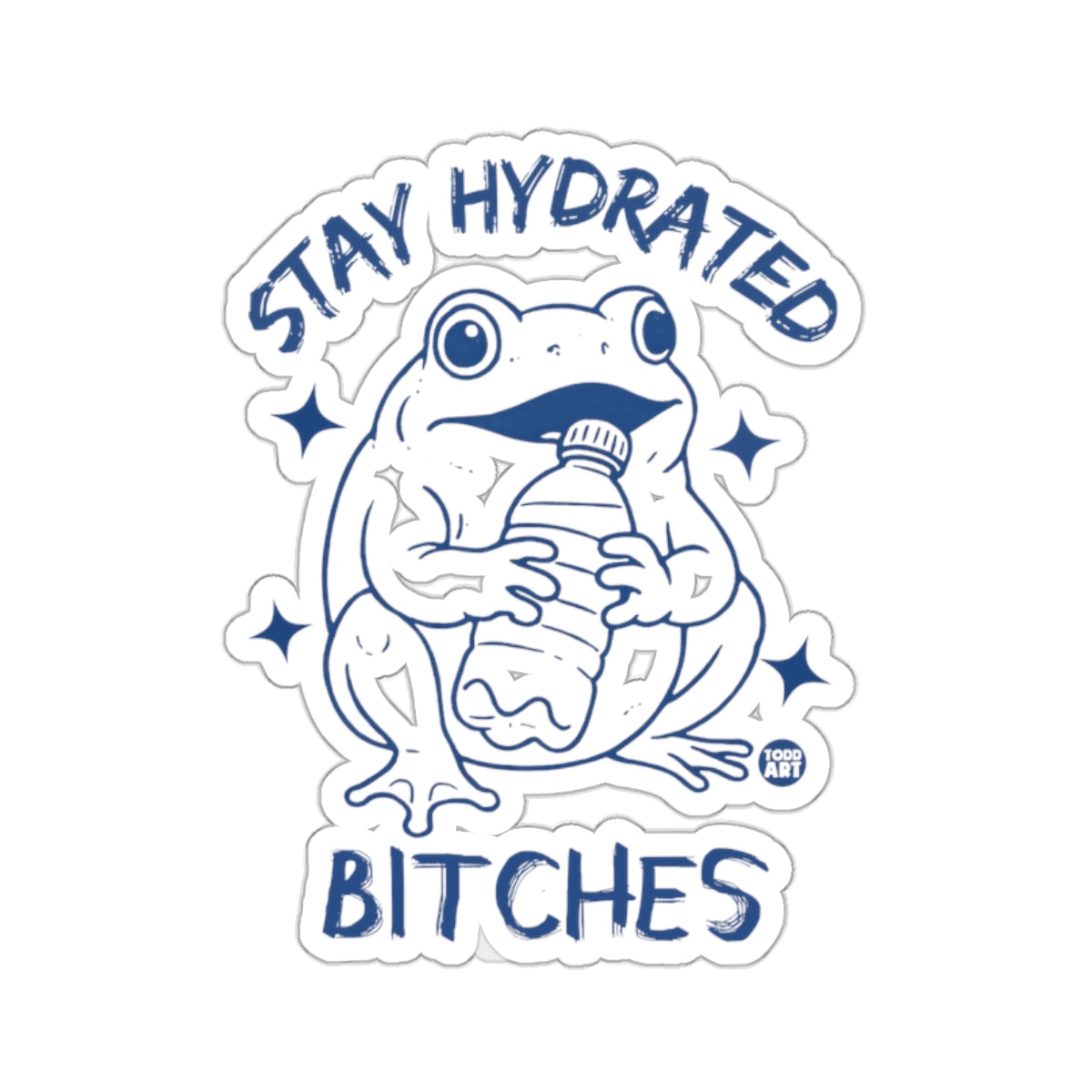 Stay Hydrated Bitches Frog Water Bottle Sticker product type