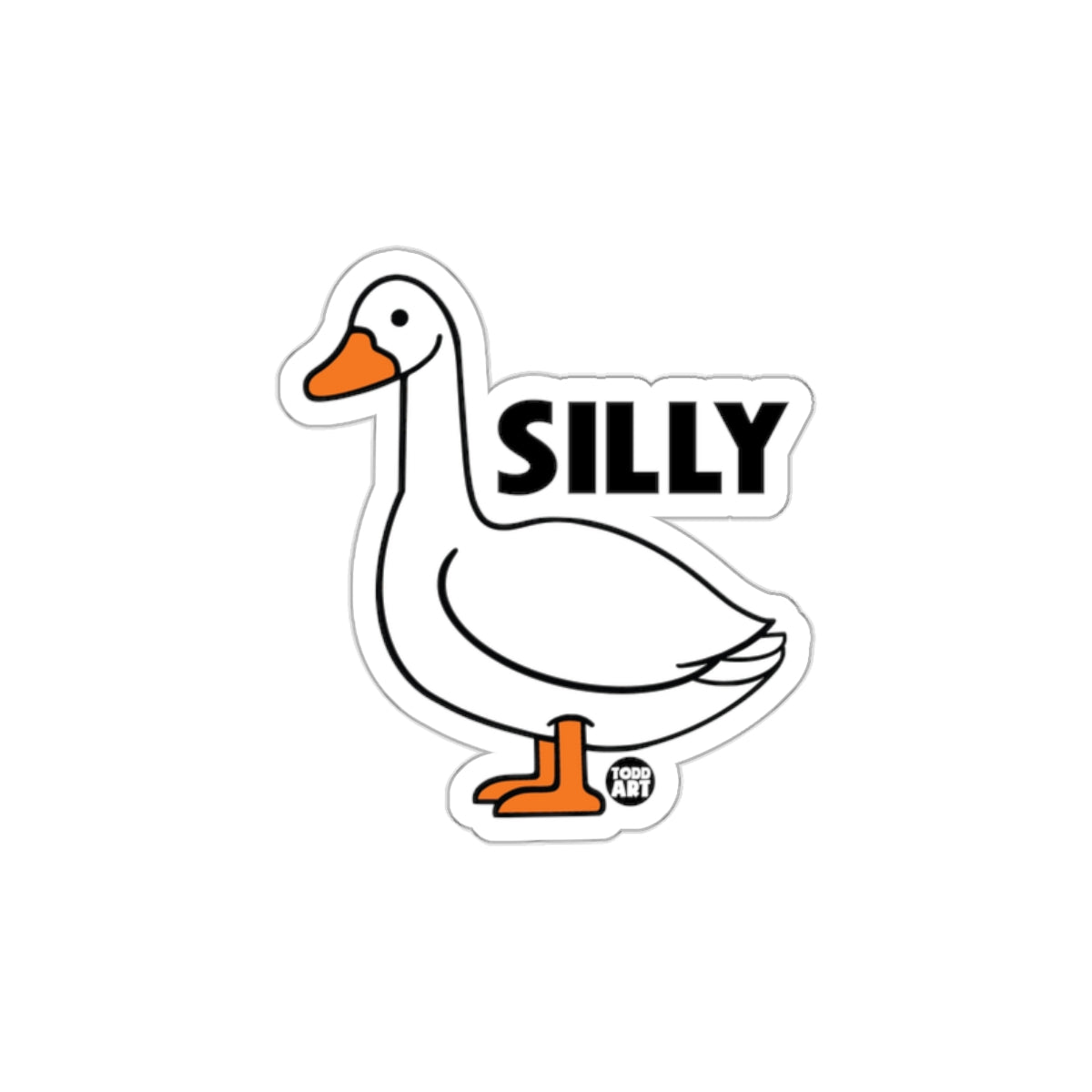 Playful Silly Duck Art Sticker with Unique Design