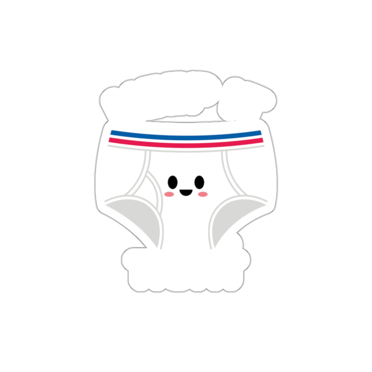 Cute Smiling Cartoon Diaper with Red Blue Stripes Sticker