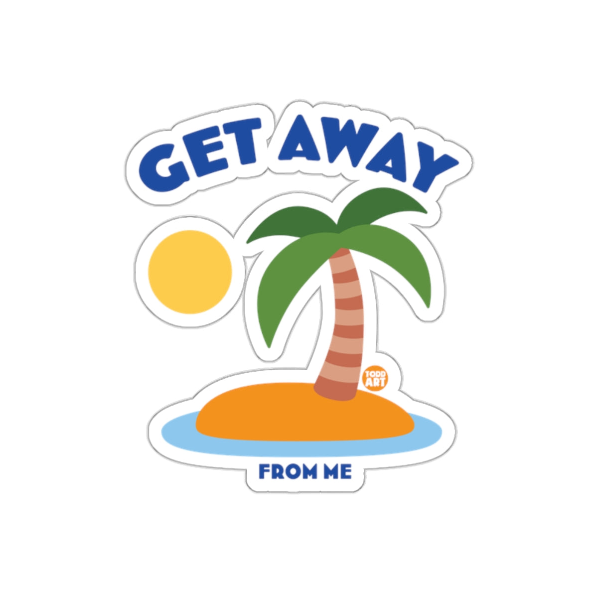 Get Away From Me Island With Palm Tree Sticker