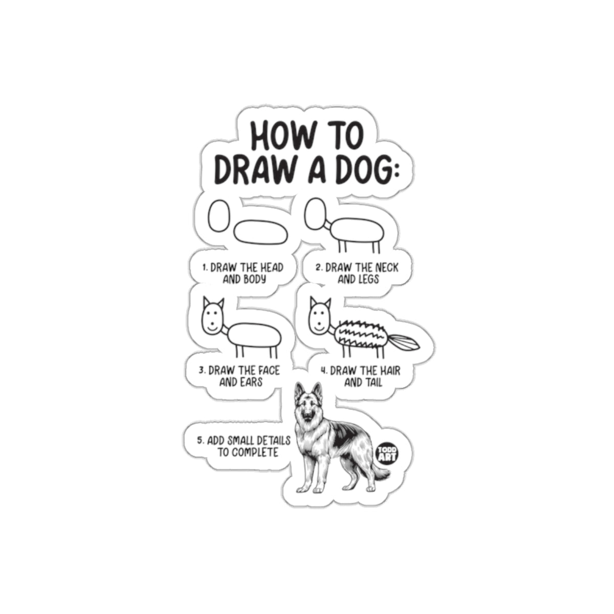 How To Draw A Dog Step By Step Guide Sticker