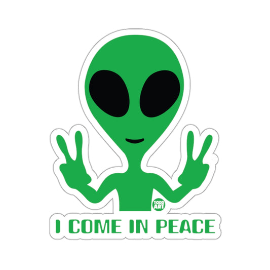 I Come In Peace Alien Sticker Graphic for Kids