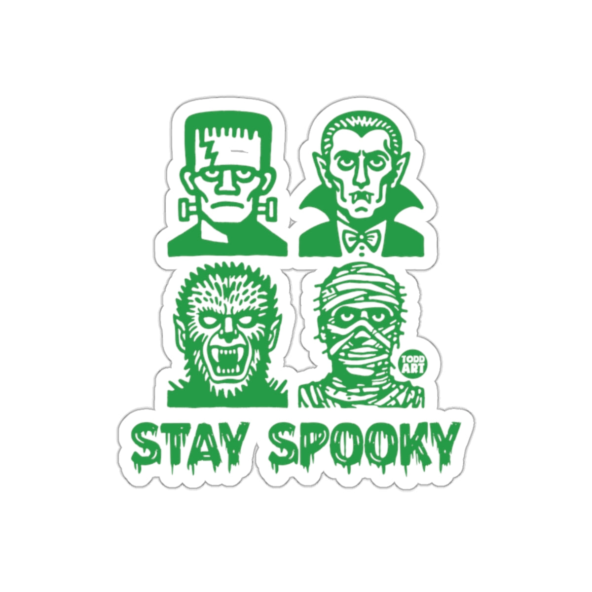 Stay Spooky Green Monster Design Sticker Product