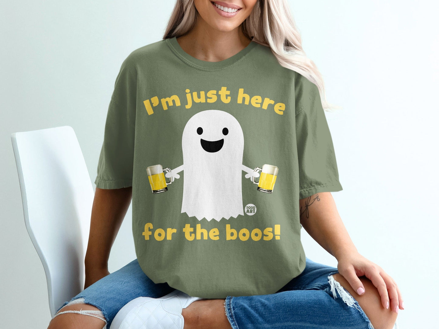 I'm Just Here for the Boos Funny Ghost T-Shirt