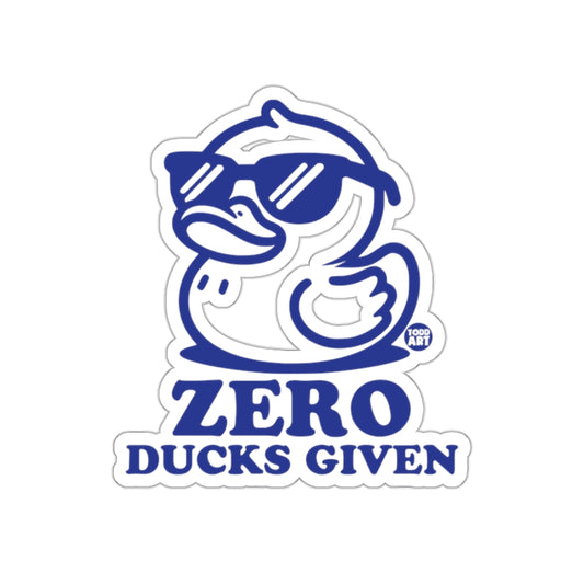 Zero Ducks Given Funny Duck With Sunglasses Sticker