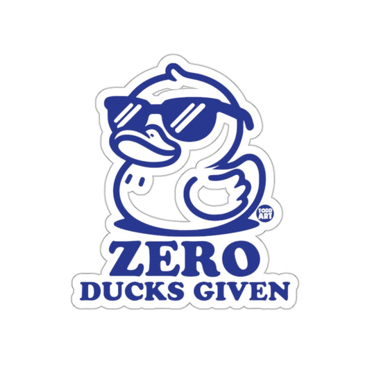 Zero Ducks Given Funny Duck With Sunglasses Sticker