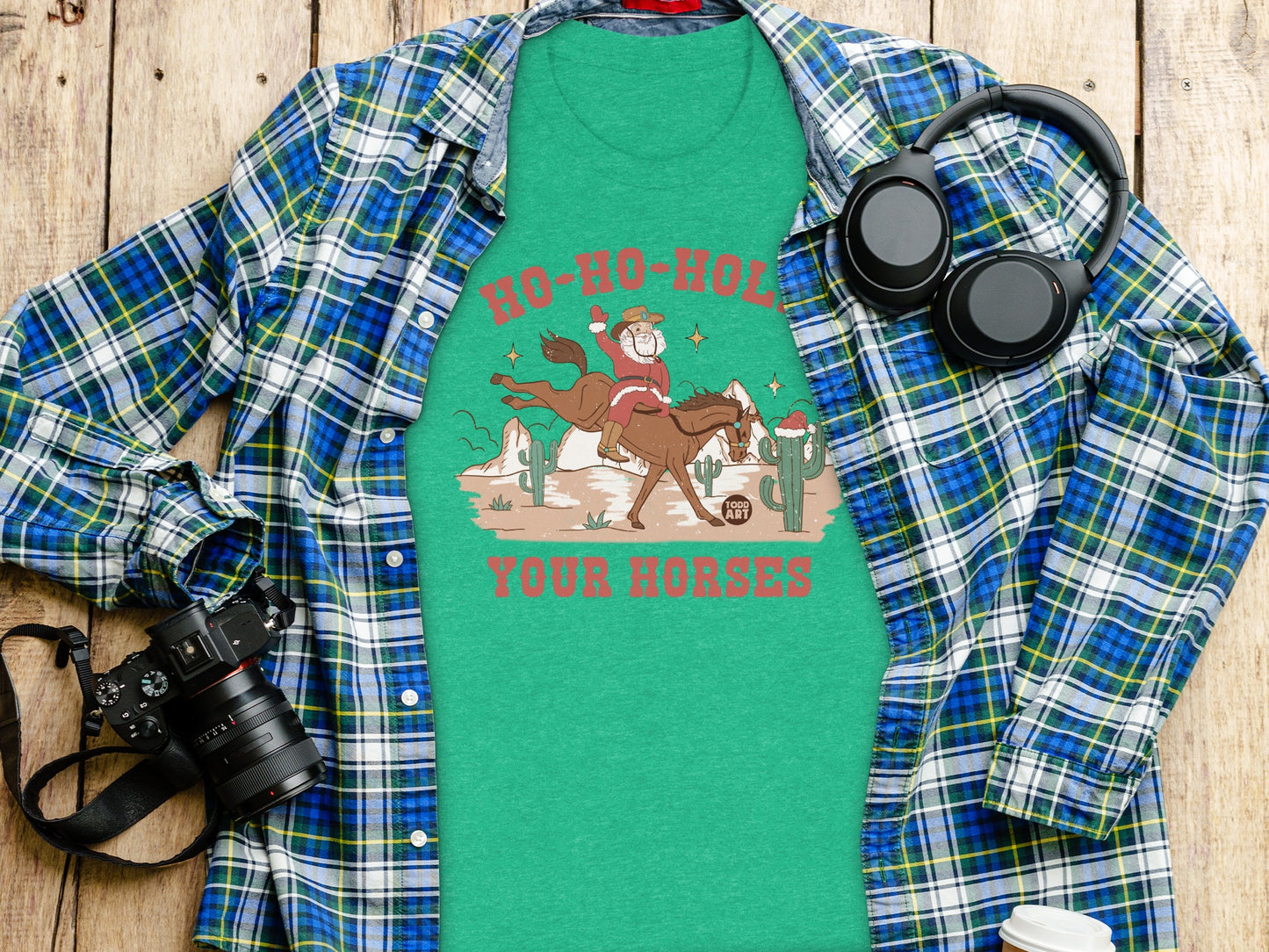 Ho-Ho-Hold Your Horses Santa Tee Shirt Product