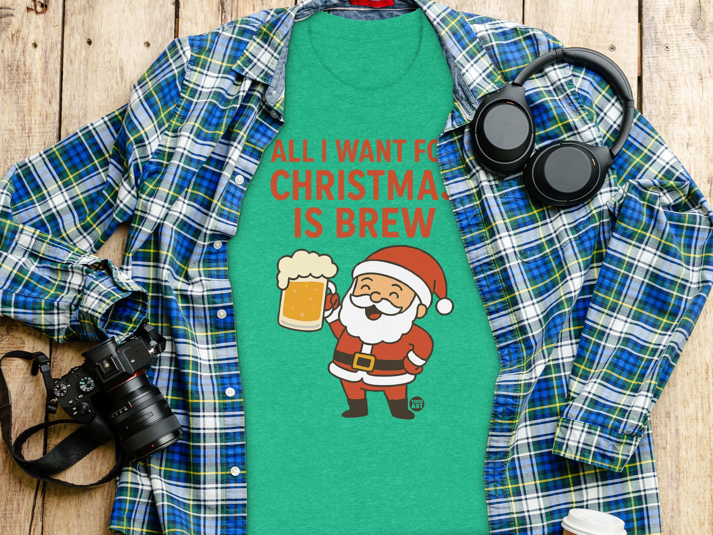 All I Want for Christmas Is Brew Santa Tee