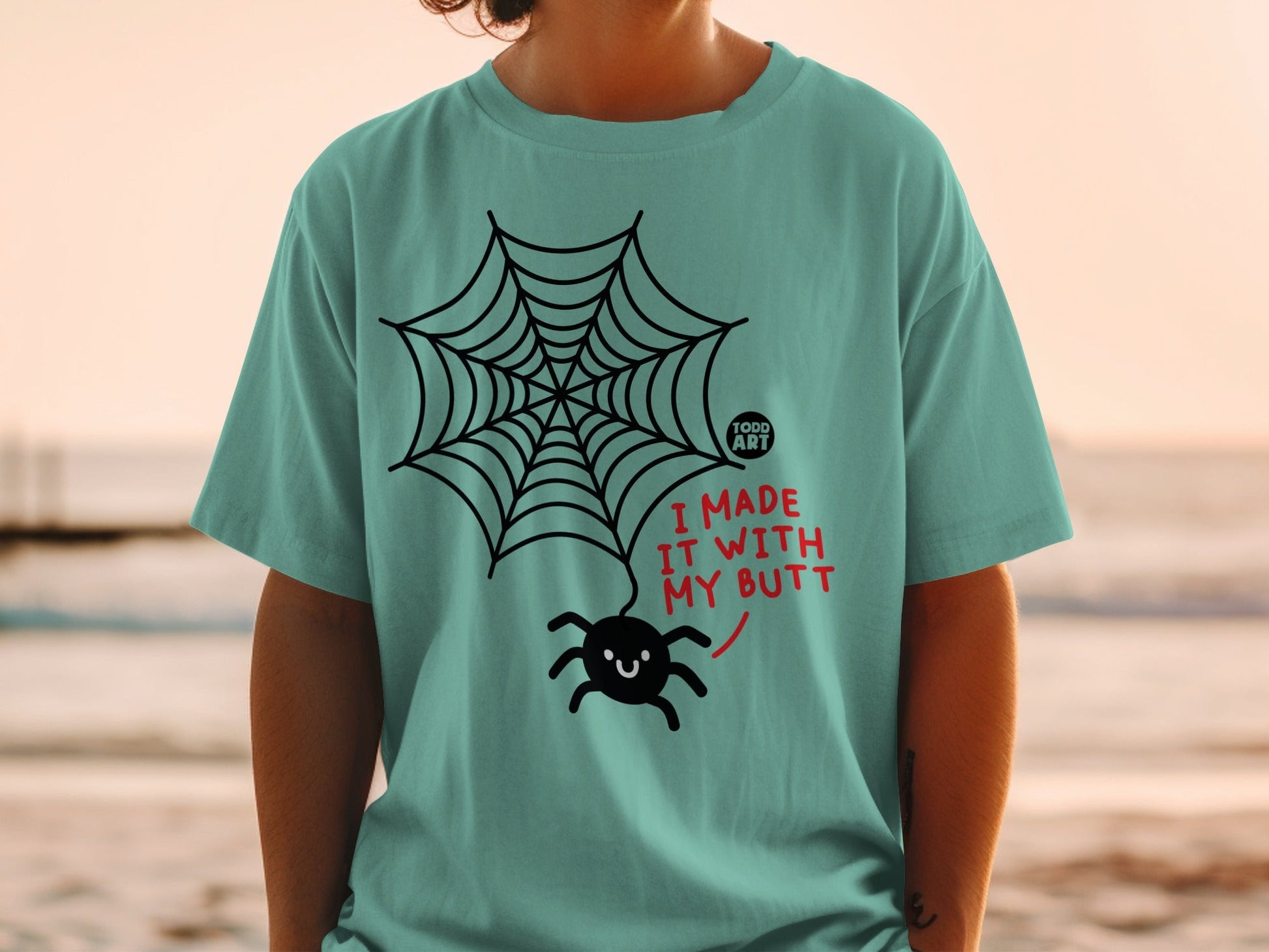 Funny Spider Web I Made It With My Butt t-shirt