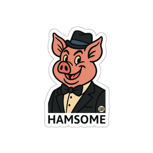 Hamsome Pig In Suit and Hat Original Cartoon Stickers