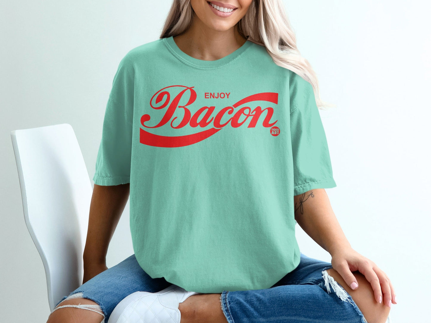 Enjoy Bacon Graphic Tee Funny Quote Unisex Shirt