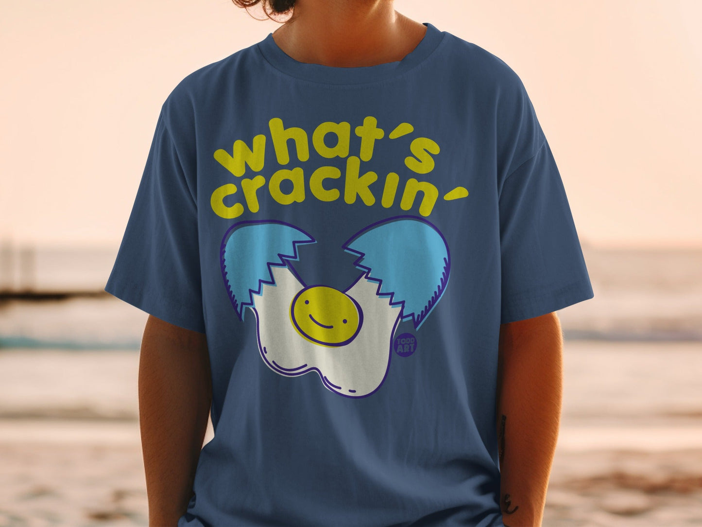 What's Crackin' Graphic Egg Print T-Shirt Product