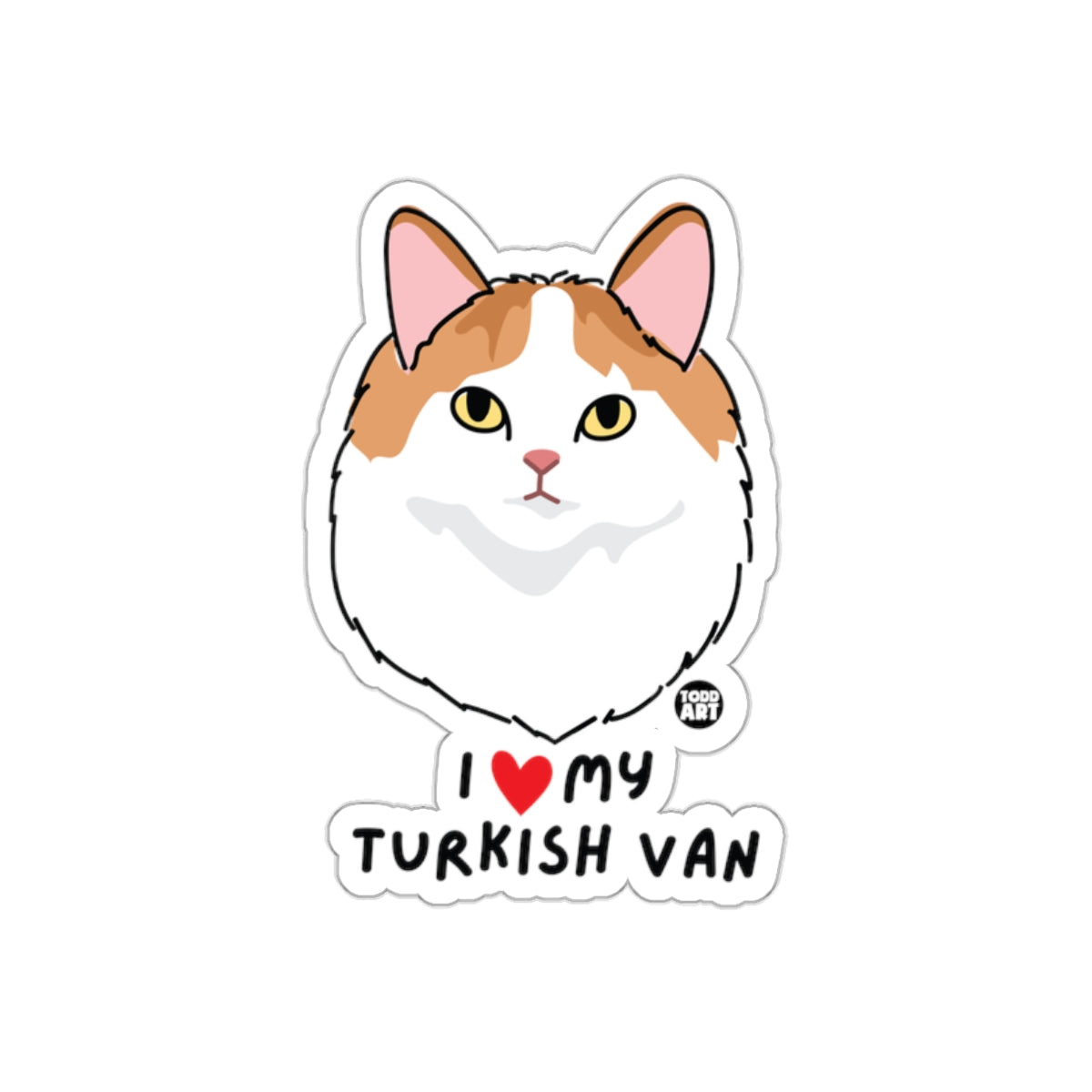 I Love My Turkish Van Cat Sticker Decal Accessory