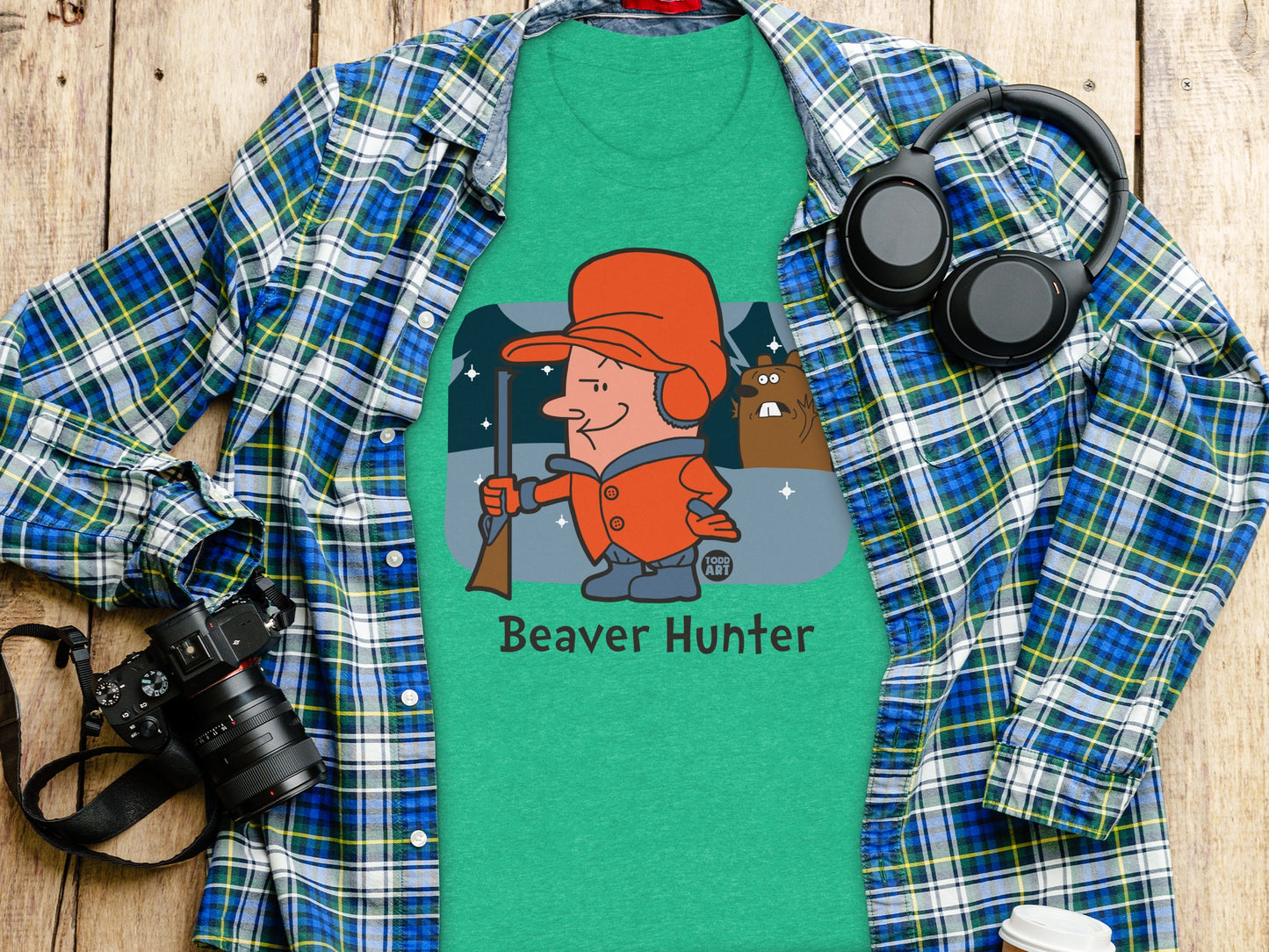 Beaver Hunter Graphic Shirt for Outdoor Enthusiasts