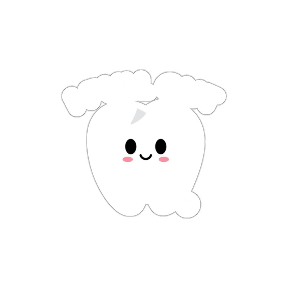Smiling Cute Tooth Character with Blush Sticker